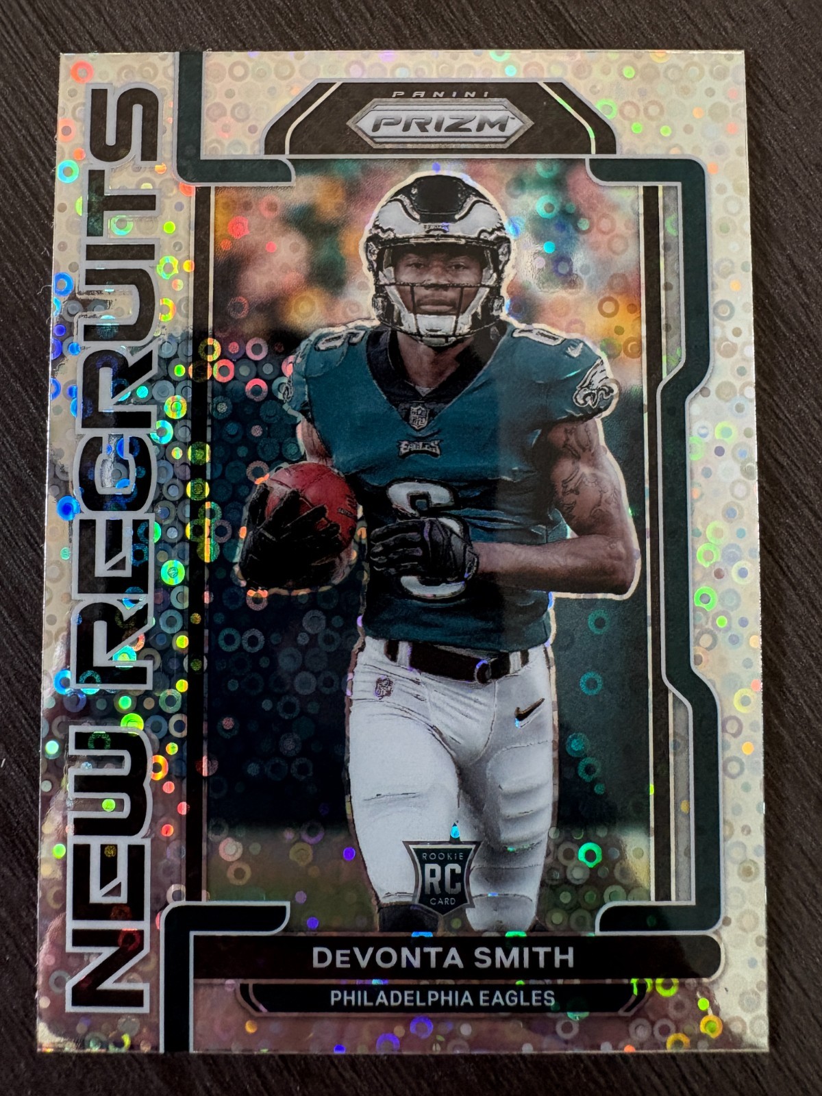 2021 Panini Prizm DeVonta Smith No Huddle Prizm New Recruits Rookie RC #NR-6
