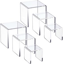 Clear Acrylic Display Risers 2 Sets 3-Tier Risers Stands Showcase for Amiibo