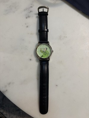 Shanghai Tang Waving Hand Mao Watch, green w/ black leather, RARE with box & bag