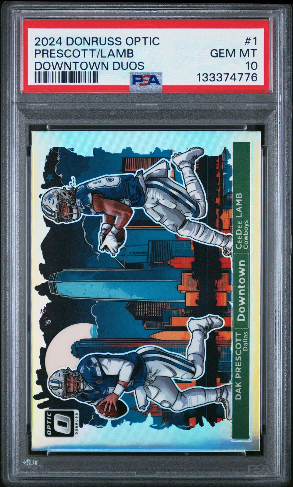 2024 Panini Donruss Optic Downtown Duos Ceedee Lamb Dak Prescott #1 PSA 10 GEM