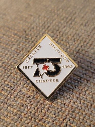 Vintage American Red Cross Lapel Pin ARC Greater Richmond Virginia 1917-1992 Y