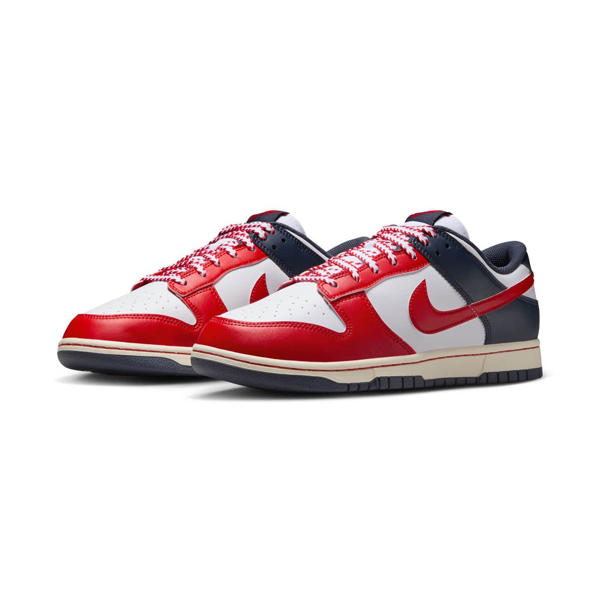 MENS NIKE DUNK LOW RETRO_WHITE/UNIVERSITY RED-THUNDER BLUE IM2222-100-SIZE 8.5