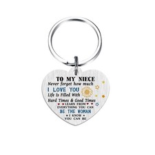 Keychain for Niece - Inspirational Gift From Aunt or Uncle, Birthday, Graduation