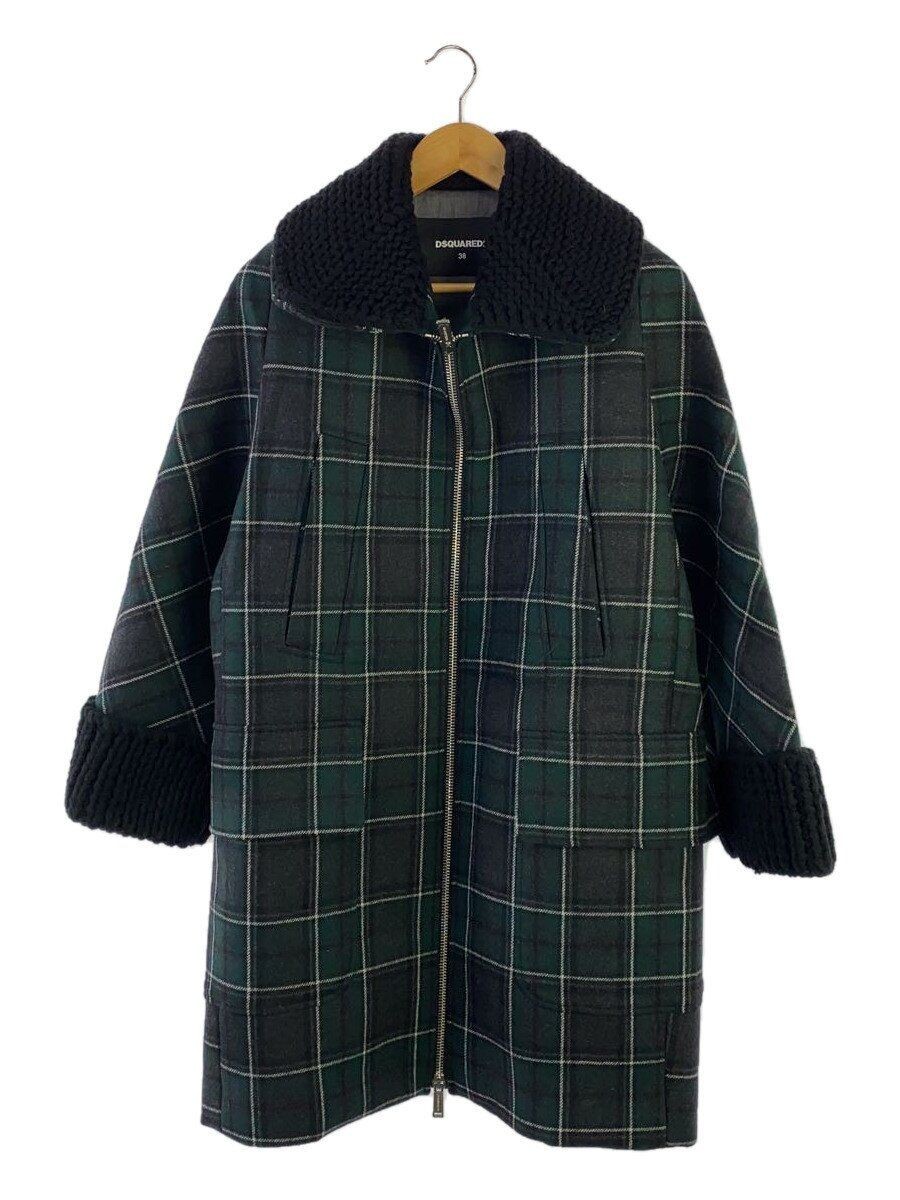ALTRA DSQUARED2 altro cappotto 38 lana verde check