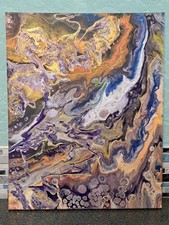 Original Abstract Acrylic Pour Painting On Canvas 50cm x 40cm x 1.5cm