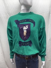 Izod Green Big Golf Logo Sweater Vintage Size XL.