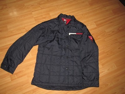 TOMMY HILFIGER Boy's Large 16 Blue Puffer Jacket Lined Filled Snap Front Excelle