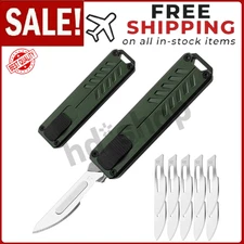 Automatic Utility Knife, Safety Auto Box Cutter Retractable, EDC Push Button