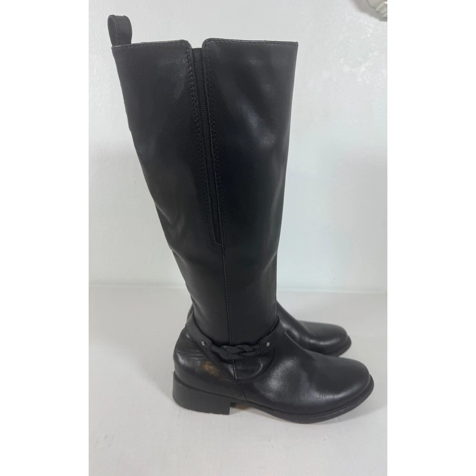 Clarks Plaza Market Black Leather Riding Boots Knee High Womens US 8 EU 39 - Image 2 of 4