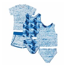 Eddie Bauer Girls Swimwear Swim Reversible 4 piece Swim Set Size 10/12 NEW