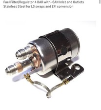 Fuel Filter/Regulator 4 BAR with -6AN Inlet and Outlets Stainless Steel for LS 