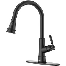 Black Kitchen Faucet with Pull Down Sprayer, Patented Design Single Handle Hi...