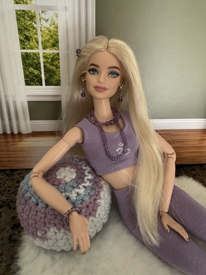 OOAK Barbie Basics Zen Millie MTM Meditation Set Mini Salt Lamp Amethyst