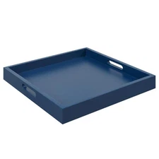 Convenience Concepts Square Serving Tray 16.75" W Palm Beach Blue MDF Handles