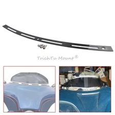 Black Steel Motorcycle Windshield Trim For Harley Electra Street Tri Glide 96-13