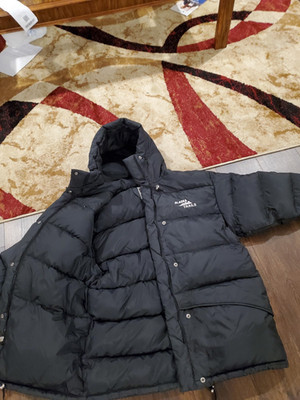 Alaska Trails Duck Down Winter Puffer hooded Jacket Men s Size S
