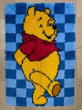 Winnie the Pooh Latch Hook Rug Finished Large Vintage 30" X 20  completed
