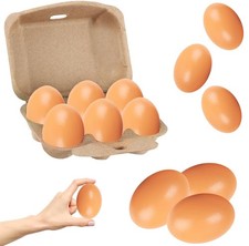 Huevos falsos de madera, huevos marrones, perfectos para manualidades de Pascua