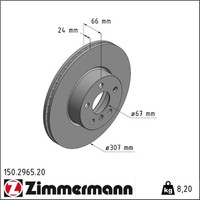2X Zimmermann 150.2965.20 Bremsscheibe FüR BMW 3 4 G20 G80 G28 G21 G81 G22 G82