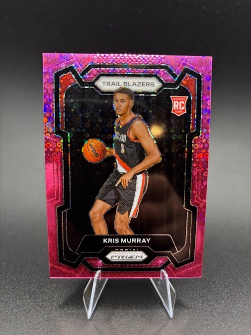 2023-24 Panini Prizm Kris Murray Pink Disco /50 Prizm RC Rookie #142 Blazers