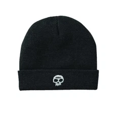 Zero Skateboards Beanie Single Skull Embroidered Black Winter Headwear