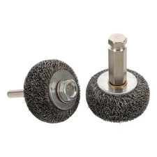 2 Pcs Pneumatic Tire Grinding Wheel Stainless Steel Wire Brushes Kit for Drill