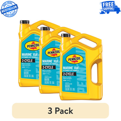 (3 pack) Pennzoil Marine XLF Extended Life Formula Engine Oil, 1 Gallon