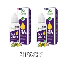 Natrulo Natural Ear Drops for Ear Infection Treatment - Homeopathic, 2 PACK