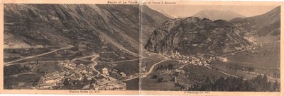 Valle d'Aosta - La Thuile and Frazione Goletta - double postcard - fp 1938