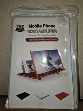 Glossy Adjustable Angle Mobile Phone Screen Magnifier Video Projector Stand Red