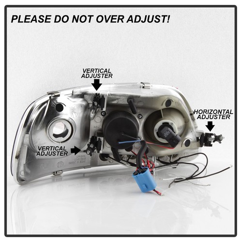 Blk 1997-2003 Ford F150 97-02 Expedition LED Halo Projector Headlights Headlamps - Picture 9 of 11
