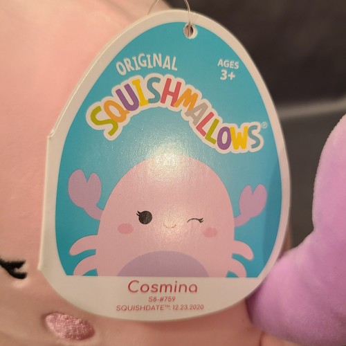 Squishmallows Cosmina Crab RARE 8” Brand Pink Soft KellyToy Plush Stuffed Animal - Picture 7 of 10