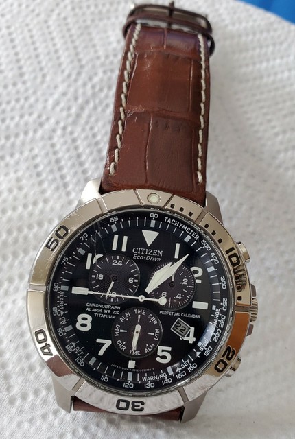Citizen Solar Chronograph Perpetual Calendar Watch Eco-drive E820 S061636 for sale online | eBay