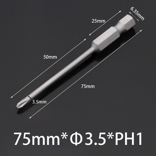 50/65/75/100/150-300mm Magnetic Phillips Screwdriver Drill Bits S2 Steel 1.6-6mm - Picture 43 of 87