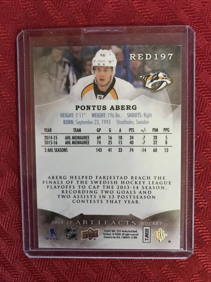 2016-17 PONTUS ABERG RC #RED197 /799 - Image 2 of 4
