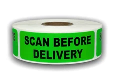 1000 Labels - 1x3 Scan Before Delivery Mailing Adhesive Stickers