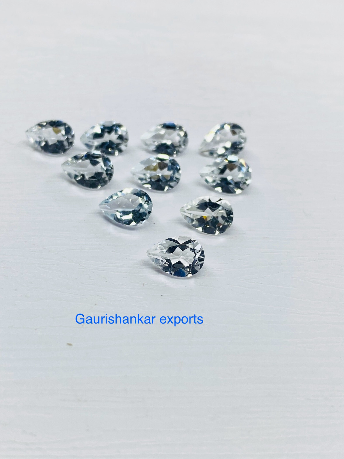 White Topaz Faceted Pear Cut Loose Gemstone 4x2MM TO 7x5MM Natural Calibrated DG