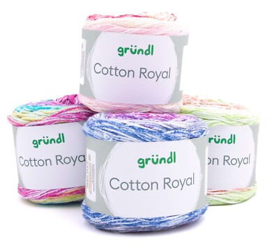 (45 /1 kg) 100g Gründl Cotton Royal Baumwolle Farbverlauf Wolle Stricken Häkeln