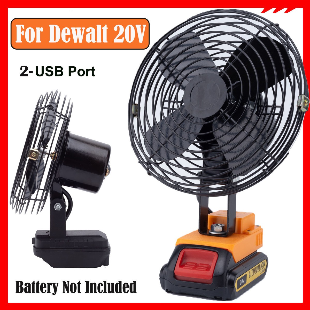 【ジャンク品】BURTLE Li-ionBATTERY/FAN UNIT Jobsite Fan For Dewalt 20V Li-ion Battery Air Cooler Portable w