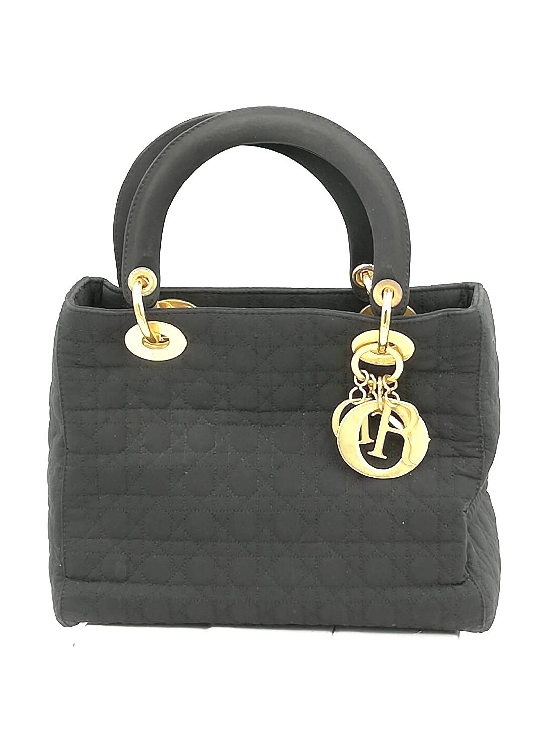 Christian Dior Lady Dior Black Nylon Y2K Cannage Handbag Authentic RU 0021