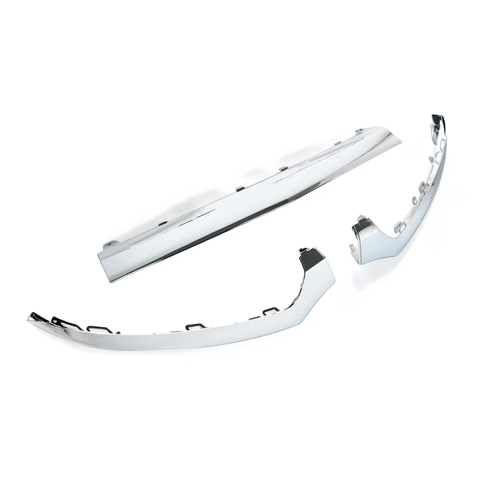 3Pcs Chrome Front Bumper Molding Trim For Mercedes-Benz W205 C300 C400 2015-2018 - Изображение 2 из 4