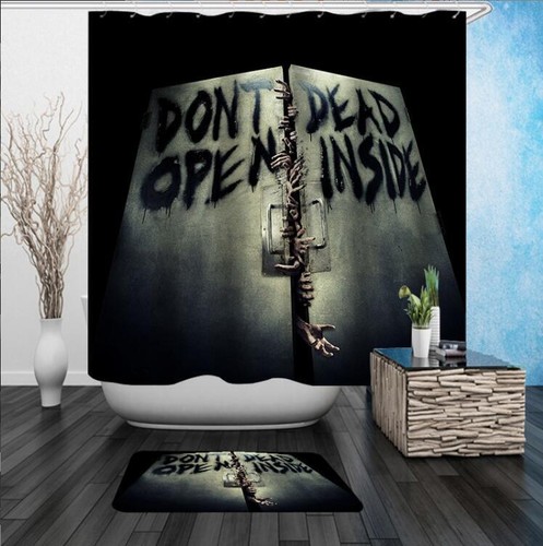 Halloween Thema Kürbis Dusche Vorhang Set wasserdicht Stoff Badezimmer mit 12 Haken - Bild 11 von 11