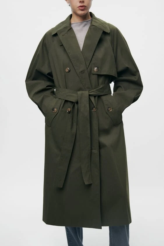 Zara water resistant trench coat top