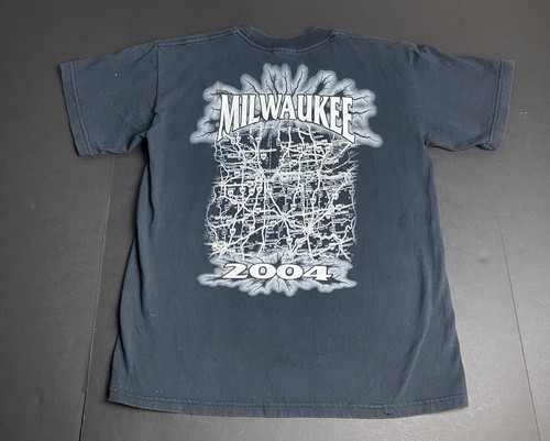 Vintage Hog Heaven Brotherhood Sister Black Pride Milwaukee Map Fade Sz M N41 - Picture 4 of 6