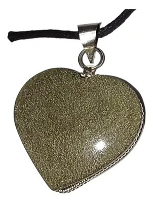 Golden Obsidian Heart Pendant – Handcrafted Mexican Gemstone