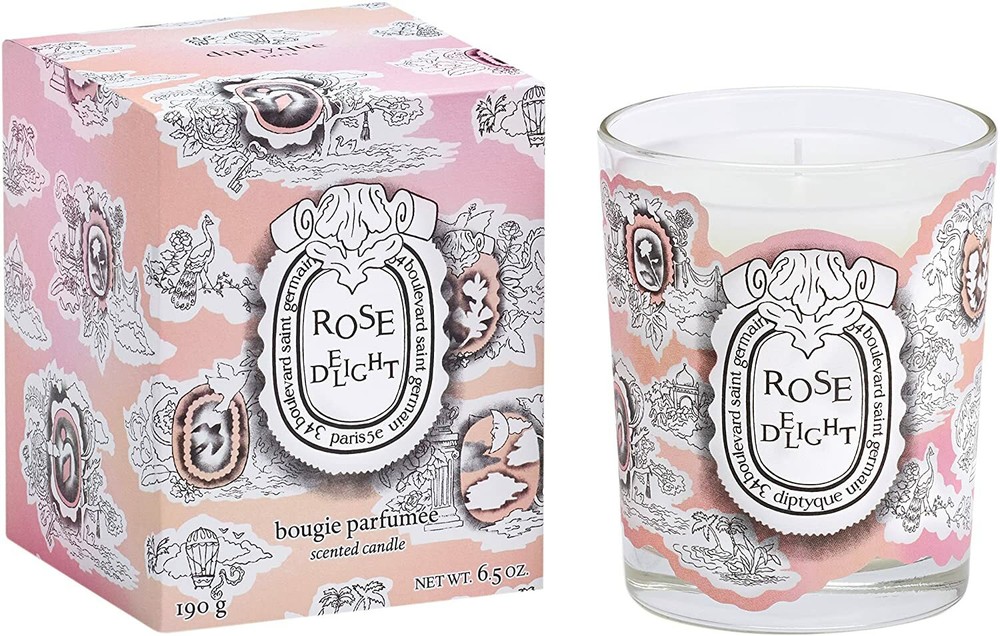 Pack of 4 - Diptyque Rose Delight Candle Full Size - Limited Edition (6.5 Oz)
