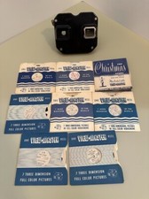 Vintage Sawyers ViewMaster 3D Viewer Bakelite Black 1950s Stereoscope 8 reels