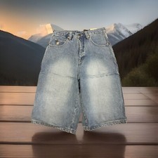Vintage Rocawear Men's 5 Pocket Denim Shorts Blue Baggy Hip Hop Skater Y2K 90s