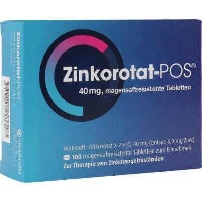 Zinkorotat-POS 40 mg magensaftresistente Tabletten, 100 Tabletten PZN 6340903