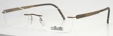 SILHOUETTE 5555 HC 8640 Fossil Grey Womens Semi Cat Eye Eyeglasses 52-19-140 B